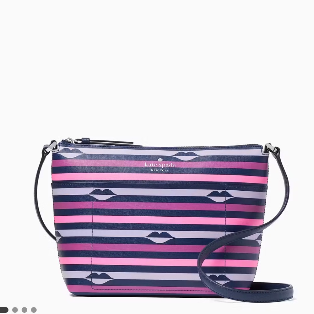kate spade navy pink striped crossbody bag NWT